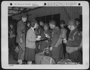 Air Force Personnel Are Greeted With Refreshments Upon Their Arrival At A Sea Port Somewhere In Iceland. 2Nd Service Group, 28 June 1944..
