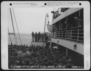 Lt. Colonel Morris Speaks To His Troops On Board The U.S.A.T. American Legion While Enroute To Iceland. 6 August 1941.